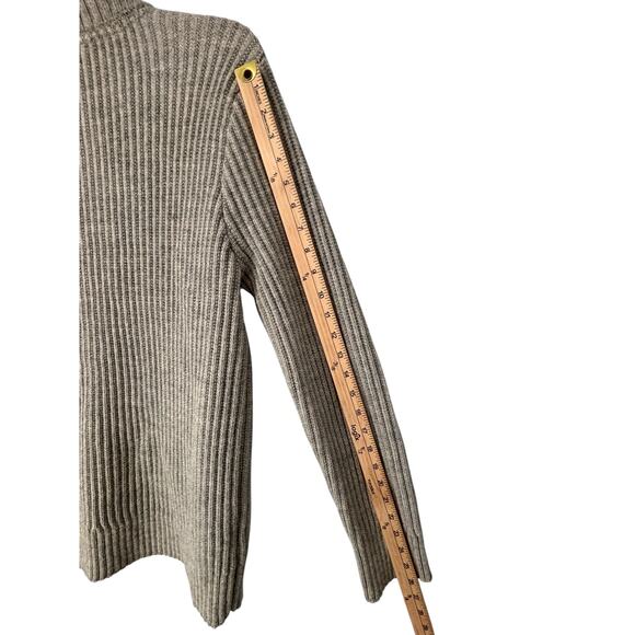 LL Bean Signature 100% Wool Full Zip Cardigan Ribbed Knit Grandpa Cabincore Lg - Picture 6 of 11